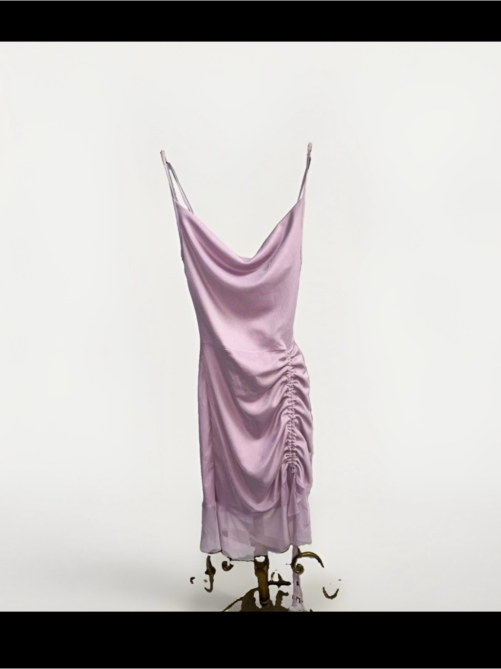 PrettyLittleThing Satin Cowl Midi Dress in Lilac